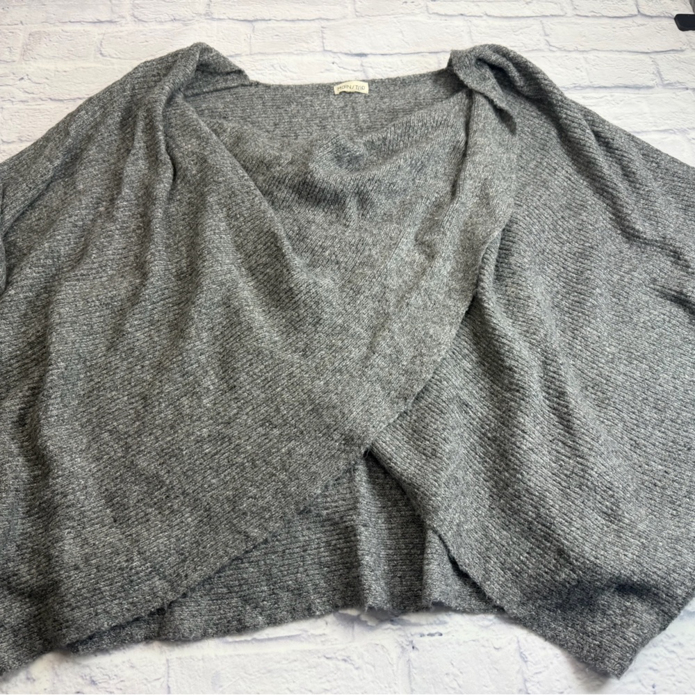 Main Strip Heather Gray Women's Sweater Poncho. Large/One Size. Boutique. Layer.